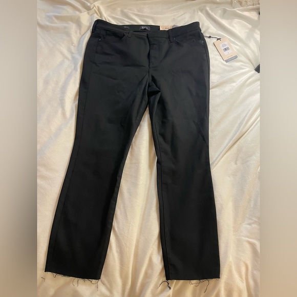 NYDJ Ami skinny court ankle fray hem black rinse NWT size 14 stretchy denim - Picture 4 of 15